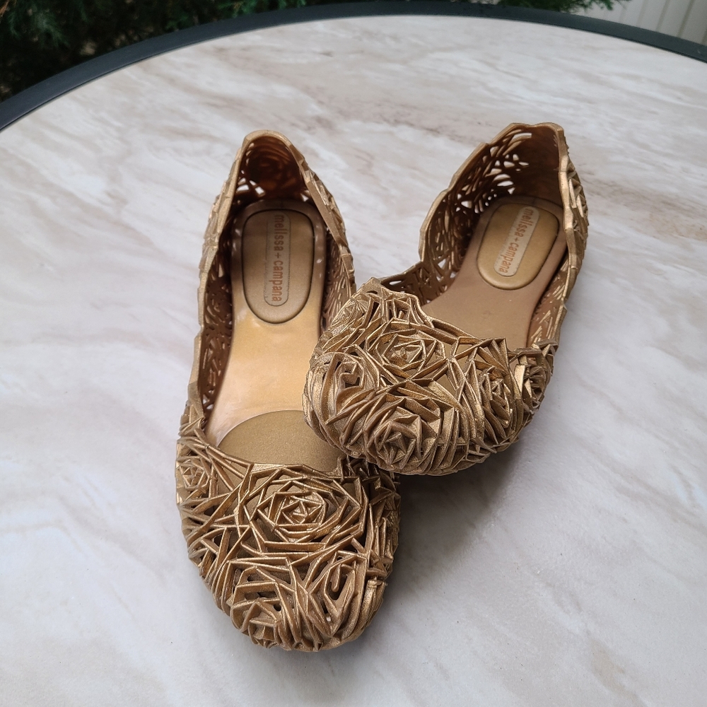 Melissa + Campana Jelly Rosette Ballet Flats Wmns Sz 7